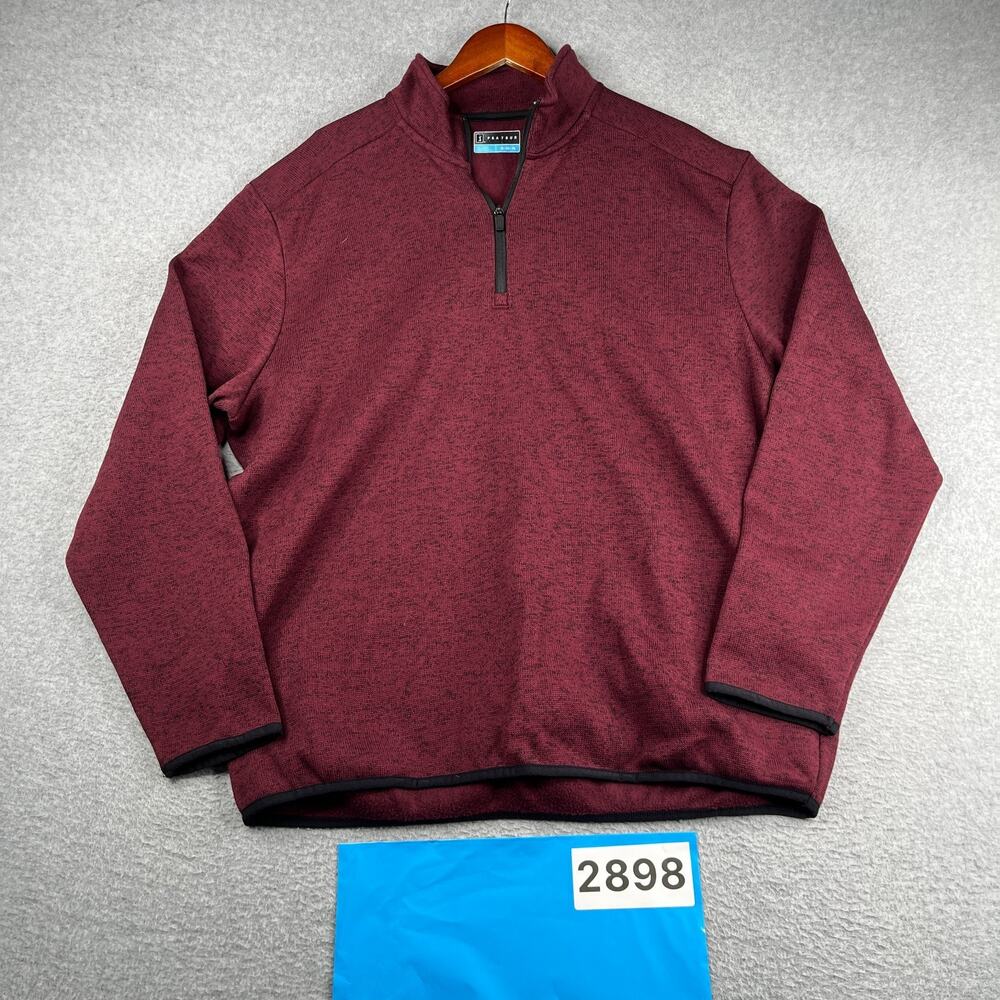 PGA Tour Long Sleeve 1/2 Zip Sweater Burgundy Heather Pullover Mens XL